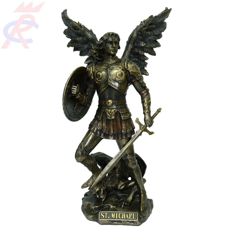Estatueta-em-Resina-Decorativa-Arcanjo-Sao-Miguel-c-Espada-e-Escudo-31-Cm