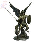 Estatueta-em-Resina-Decorativa-Arcanjo-Sao-Raphael-c-Lanca-e-Escudo-33-Cm