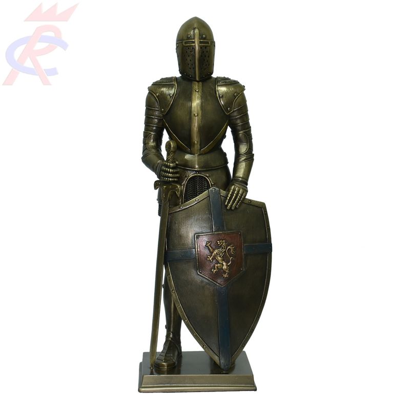 Estatueta-em-Resina-Decorativa-Guerreiro-Medieval-com-Espada-e-Escudo-32-Cm