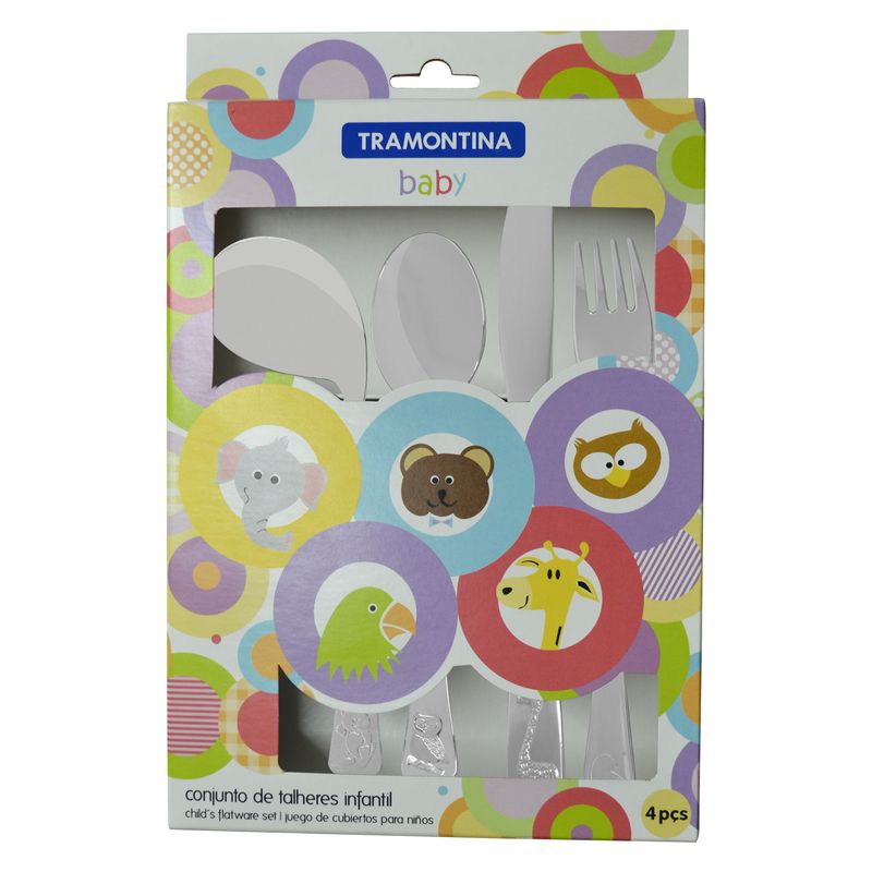 Jogo-Inox-de-Talher-Infantil-Baby-4-Pecas---Tramontina