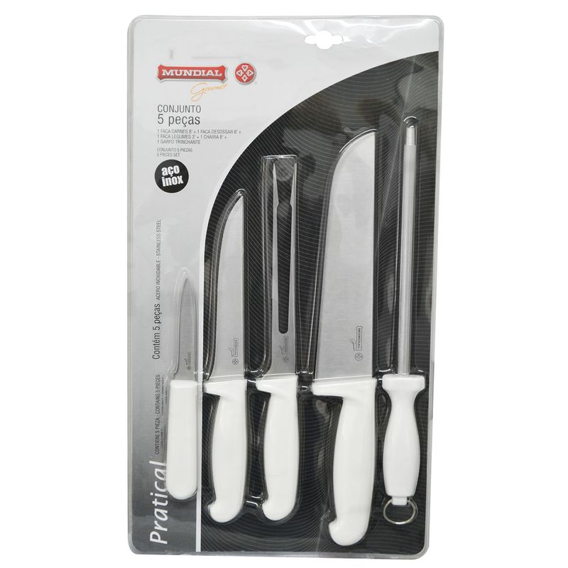 Jogo-Inox-para-Churrasco-com-Cabo-Branco-5-Pecas---Mundial