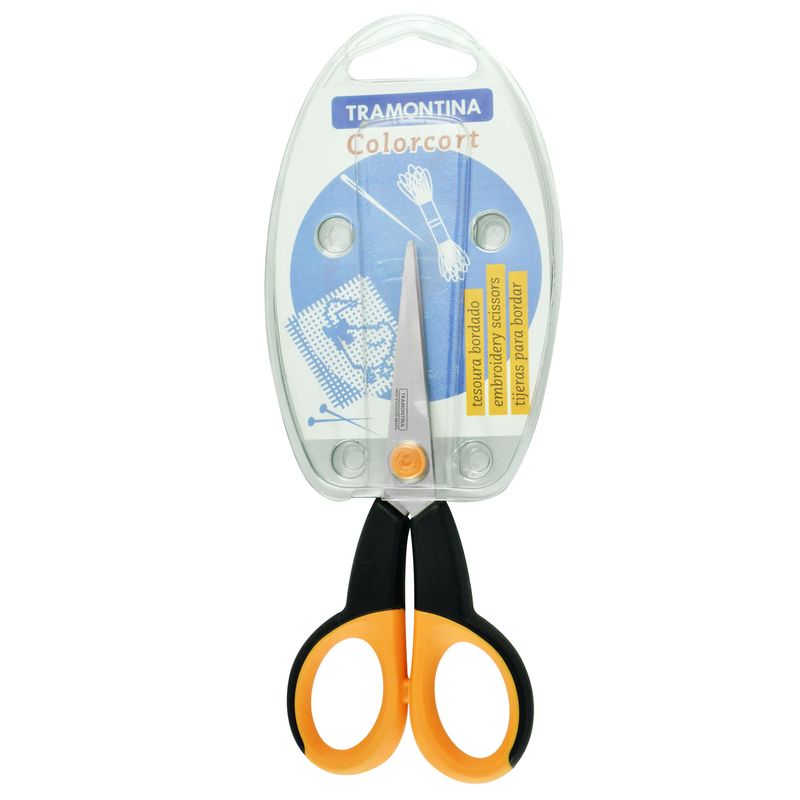 Tesoura-Inox-para-Bordar-Cabo-Plastico-Color---Tramontina