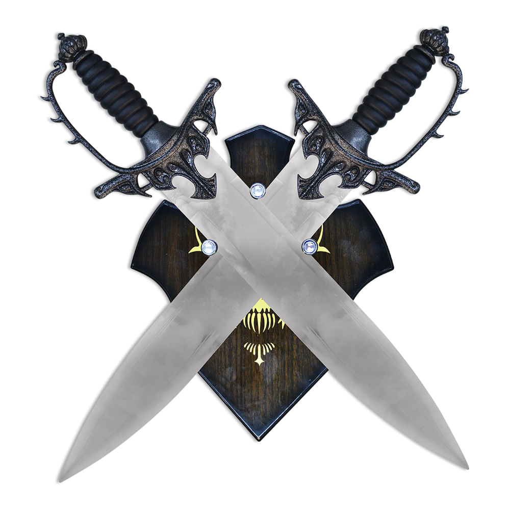 spada様✕2 Espada Dupla Decorativa com Suporte